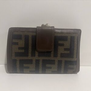 Fendi Brown and Black Monogram Wallet